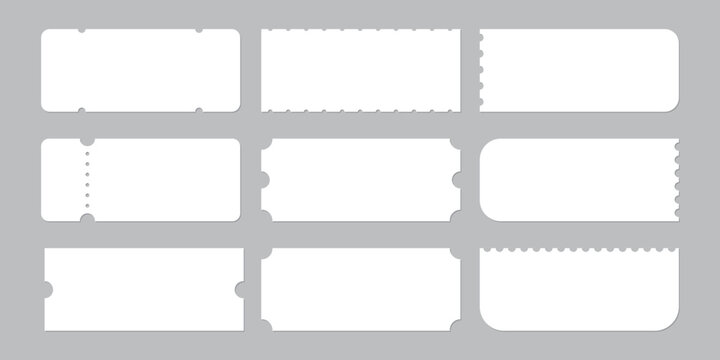 Blank Ticket Template Vector design. realistic empty ticket.