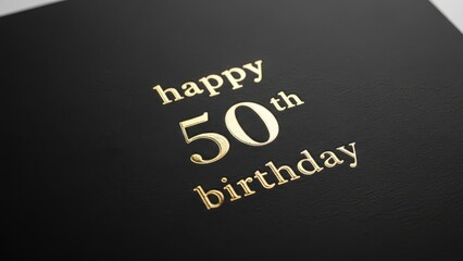 Luxury Foil Stamped Text Happy 50th Birthday for Premium Greeting Cards