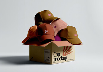 Cap Mockup Box Presentation Scene