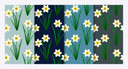 Set of 4 Daffodil Patterns