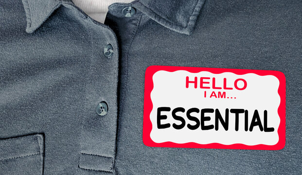 Hello I Am Essential Worker Employee Team Member Important Name Tag Sticker 3d Illustration