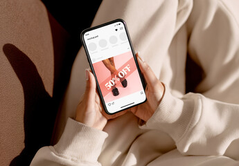 Smartphone Social Media Mockup