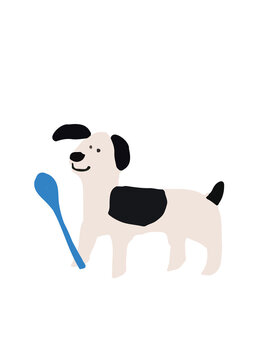 dog with foks