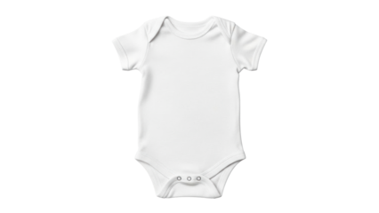 Plain white short sleeve bodysuit for infants and toddlers perfect for showcasing custom apparel designs or newborn baby product mockups