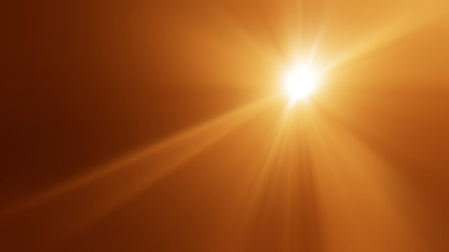 shiny sun rays burst, sunbeams, sunrays, sunshine sunburst design. Yellow warm light effect, sunny beams, yellow orange red golden sunshine isolated on black background. star dust sun light shine