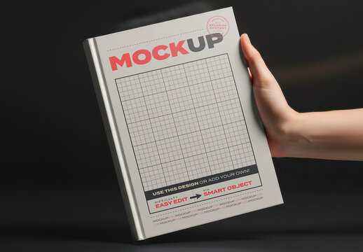 Book Cover Mockup Hold by Hand