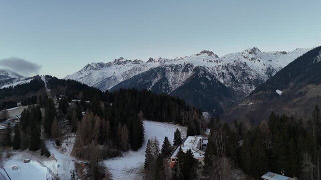 Misty Winter Landscape in the Alps