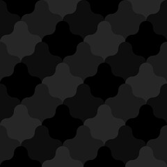 Interlocking figures tessellation background. Image with floral shapes. Ethnic mosaic tiles motif. Mosaic wallpaper. Seamless surface pattern design with scales ornament. Vector art illustration.