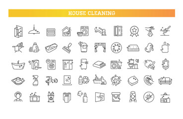 Home cleaning icons. Clean up the house