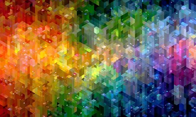 Vibrant Retro-Futuristic Pixel Mosaic Gradient