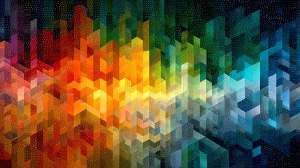 Abstract Geometric Gradient with Pixel Dithering