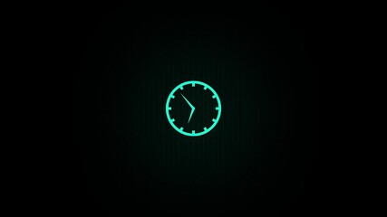 Clock spinning, animation on transparent background with  channel. Clock icon flat style   day and night fast speed with moving timer lapse of spinning clock animation in  .Seamless motion  - Powered by Adobe