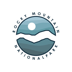 badge of Rocky mountain national park, logo vector illustration, stickers