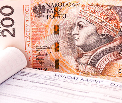 Mandat karny, banknoty