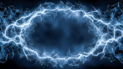 未来感あるプラズマゲートと稲妻のフレーム