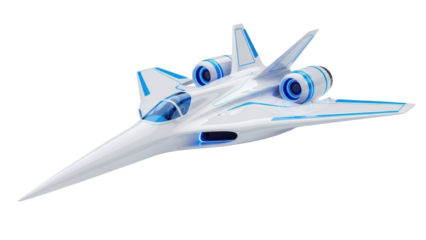 Futuristic aircraft design in flight showcasing advanced engineering and technology features