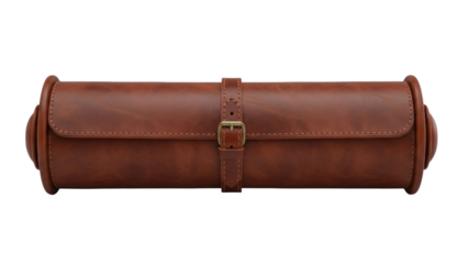 Leather case designed for storing and protecting rolled documents or artwork during travel or storage
