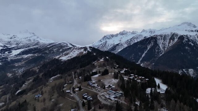 Misty Winter Landscape in the Alps