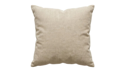 Obraz premium Soft beige pillow placed on a light surface by a window during daytime