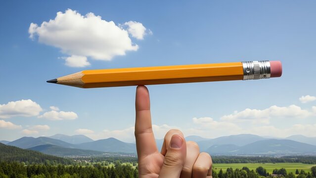Giant Pencil Balancing Act