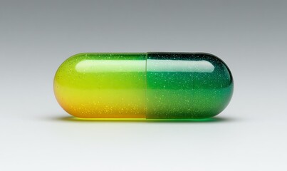 Vibrant Glitter Capsule Macro: Yellow to Green Gradient
