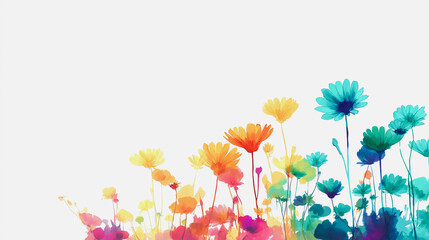 watercolor botanical Daisy flowers texture template background.Elegant wedding invitation card background . Minimal hand painted Design for wedding or Valentine's Day