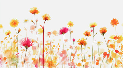 watercolor botanical Daisy flowers texture template background.Elegant wedding invitation card background . Minimal hand painted Design for wedding or Valentine's Day