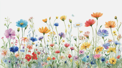 watercolor botanical Daisy flowers texture template background.Elegant wedding invitation card background . Minimal hand painted Design for wedding or Valentine's Day