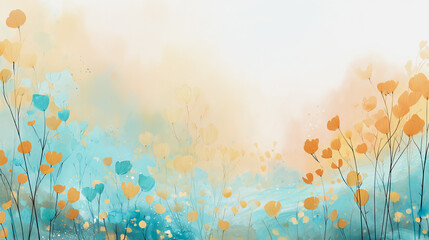 watercolor botanical Daisy flowers texture template background.Elegant wedding invitation card background . Minimal hand painted Design for wedding or Valentine's Day