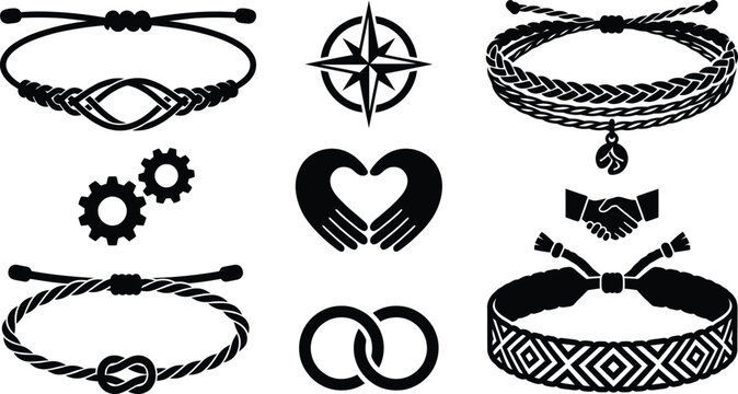 Friendship bracelets and connection symbols in flat vector style