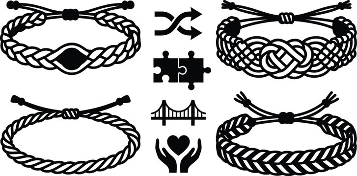 Friendship bracelets and connection symbols in flat vector style