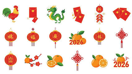 Lunar New Year 2026 Festive Icons And Symbols Collection