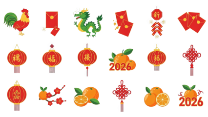 Lunar New Year 2026 Festive Icons And Symbols Collection