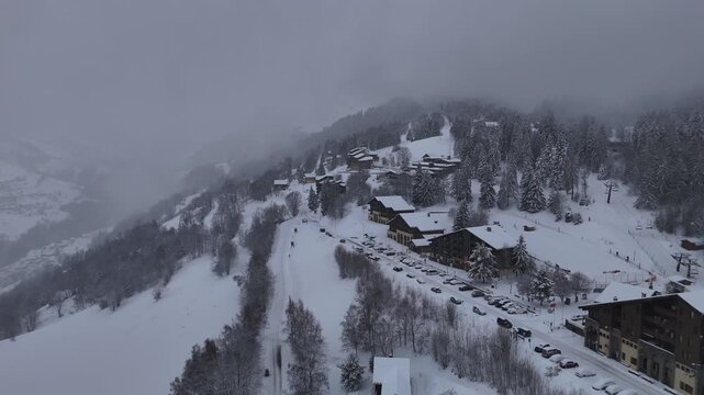 Misty Winter Landscape in the Alps
