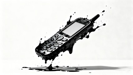 Ink drawing of a mobile phone.