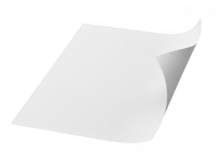 Minimalistic three-dimensional white paper isolated on transparent background