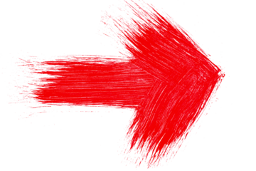 red arrow up line hand drawn