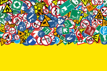 different types of warning signs and safety signs and the space below for custom writing