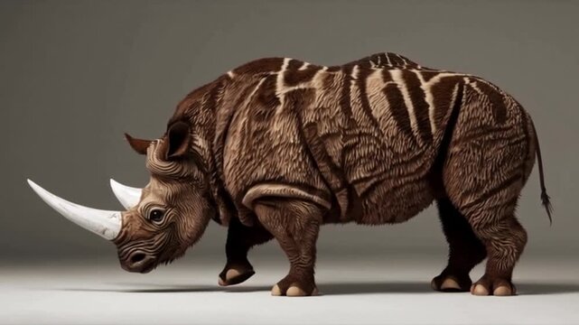 Wooly rhinoceros moving a little