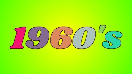 vibrant retro 1960s text design on neon green background