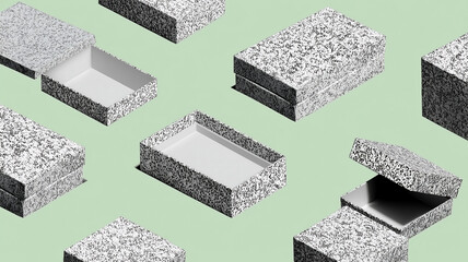 seamless geometric pattern gift box black and white