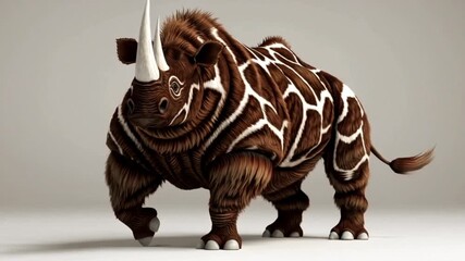 Wooly rhinoceros moving a little