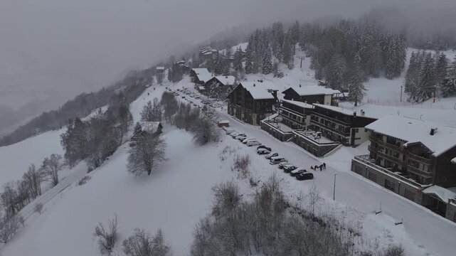 Misty Winter Landscape in the Alps