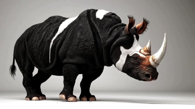 Wooly rhinoceros moving a little