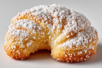 Vanilla crescent cookie with powdered sugar highlights traditional European holiday baking and festive culinary culture