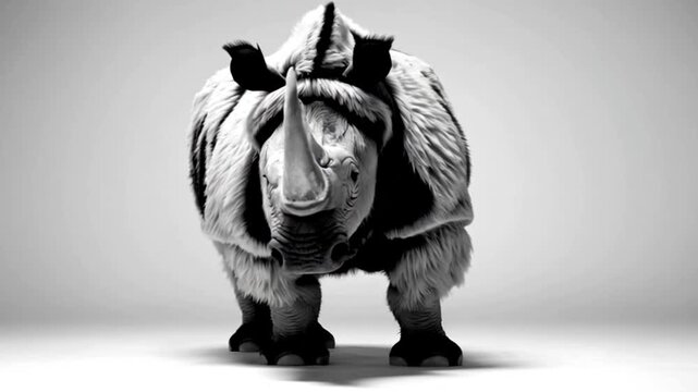 Wooly rhinoceros moving a little