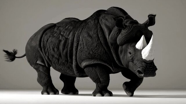 Wooly rhinoceros moving a little