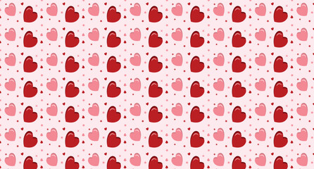 Valentine hearts seamless pattern set, Decorative wallpaper.