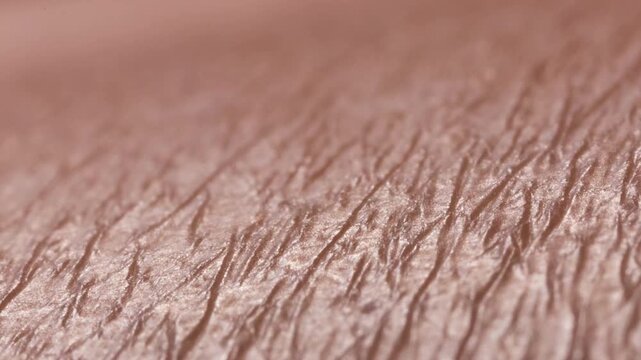 HD video of extreme macro human leg skin texture after depilation showing hair removal result and visible micro surface details