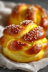 Traditional Swedish saffron buns lussekatter for St. Lucia Day, symbolizing Scandinavian holiday baking and festive winter celebrations